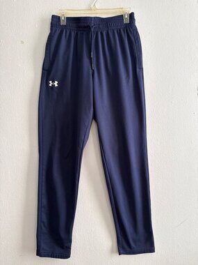 Navy Blue Under Armour Fleece Men's Jogging Athletic Athleisure Pants Size M